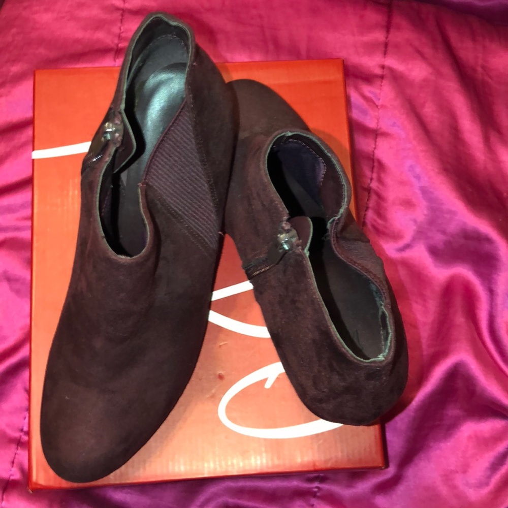Burgundy Heel Booties
